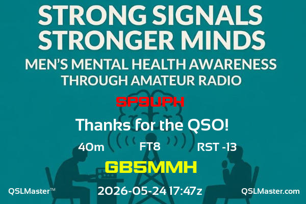QSL Master Card for GB5MMH QSO with SP9UPH