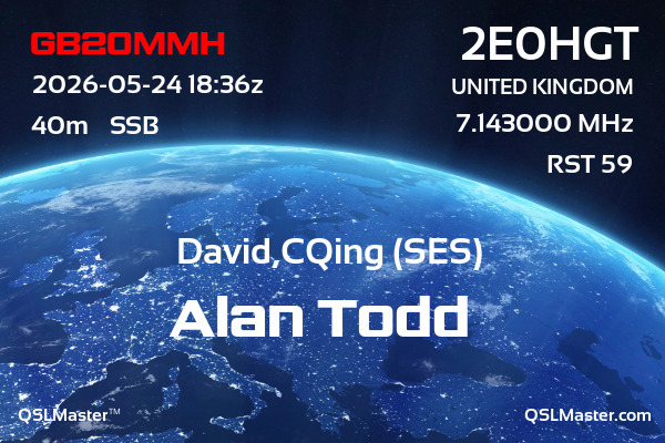 QSL Master Card for 2E0HGT QSO with GB20MMH