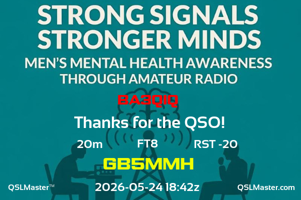 QSL Master Card for GB5MMH QSO with BA3QIQ
