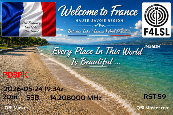 QSL Master Card for F4LSL QSO with PD3PK