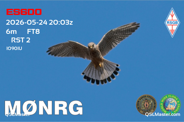 QSL Master Card for M0NRG QSO with ES6DO
