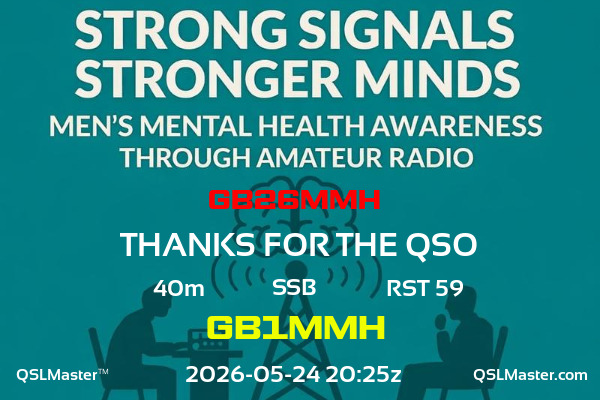QSL Master Card for GB1MMH QSO with GB26MMH