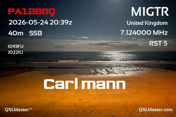QSL Master Card for M1GTR QSO with PA12BBQ