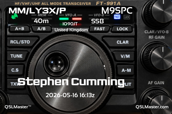 QSL Master Card for M9SPC QSO with MM/LY3X/P