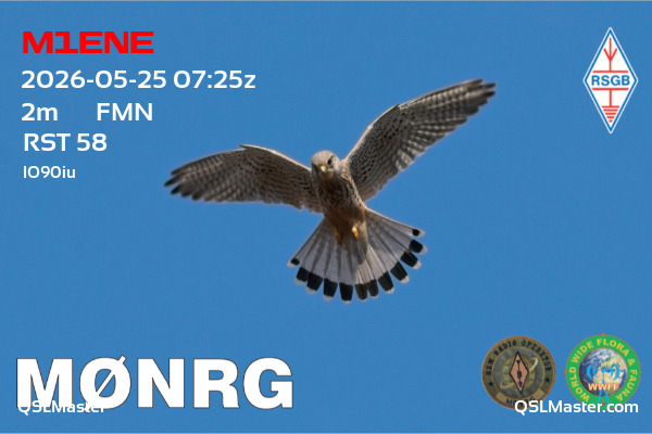 QSL Master Card for M0NRG QSO with M1ENE