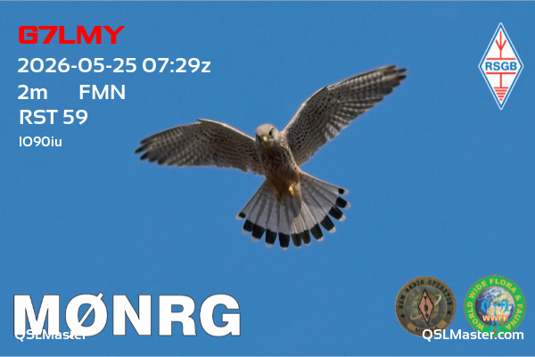 QSL Master Card for M0NRG QSO with G7LMY