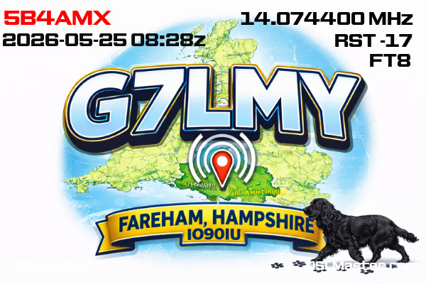 QSL Master Card for G7LMY QSO with 5B4AMX