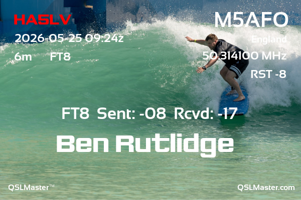 QSL Master Card for M5AFO QSO with HA5LV