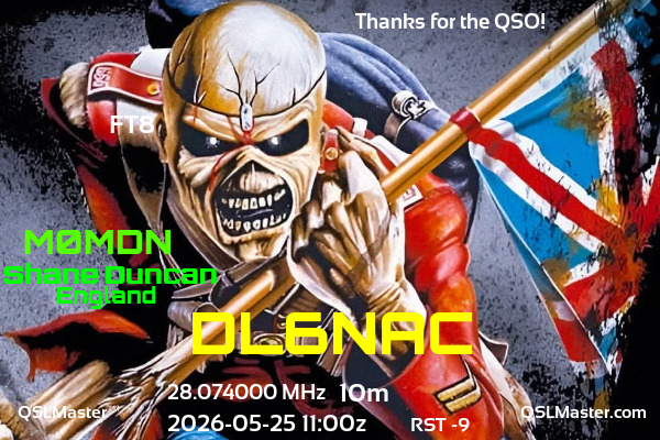 QSL Master Card for M0MDN QSO with DL6NAC