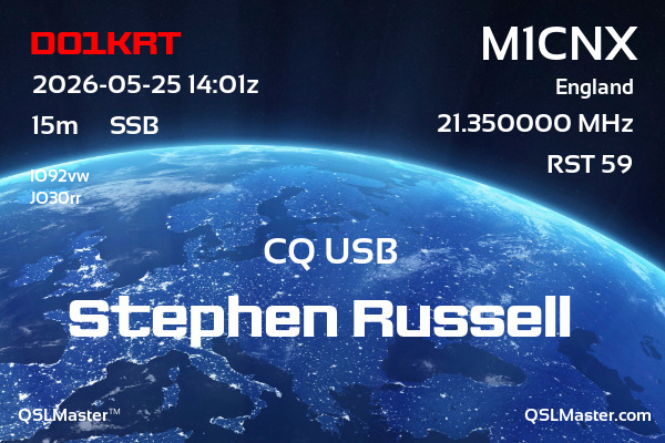 QSL Master Card for M1CNX QSO with DO1KRT