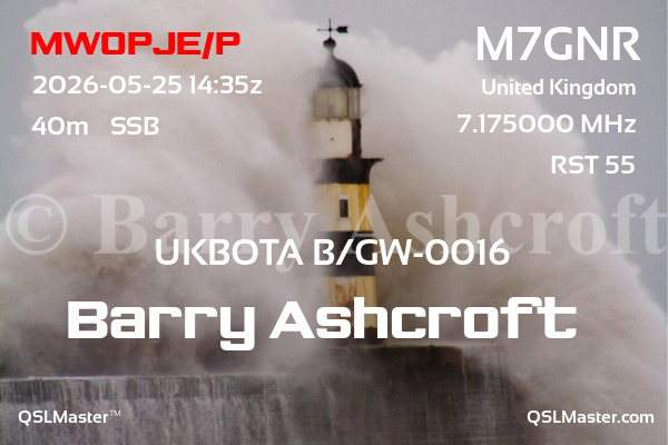 QSL Master Card for M7GNR QSO with MW0PJE/P