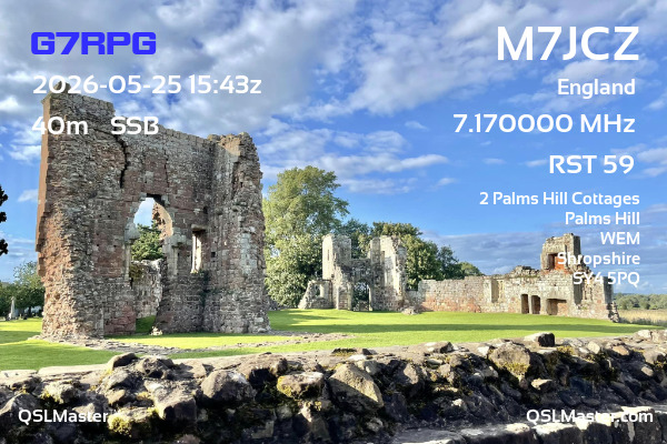 QSL Master Card for M7JCZ QSO with G7RPG