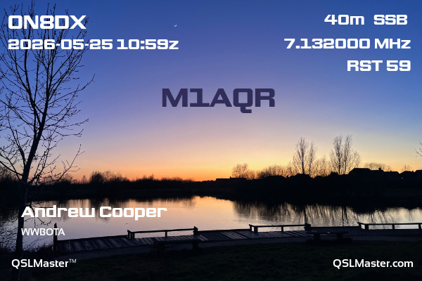 QSL Master Card for M1AQR QSO with ON8DX