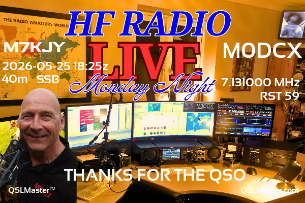 QSL Master Card for M0DCX QSO with M7KJY