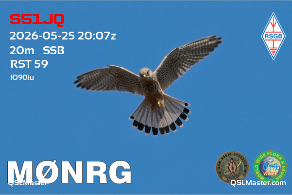 QSL Master Card for M0NRG QSO with S51JQ