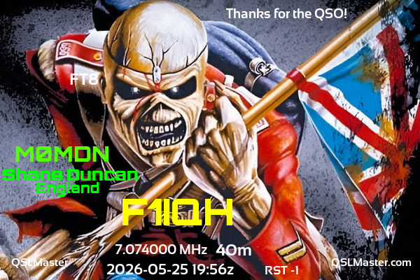 QSL Master Card for M0MDN QSO with F1IQH