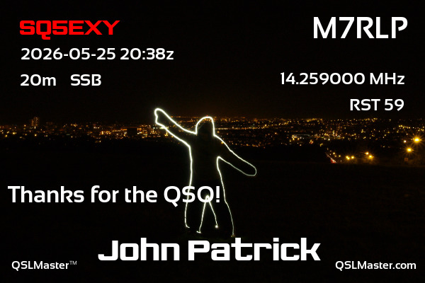 QSL Master Card for M7RLP QSO with SQ5EXY