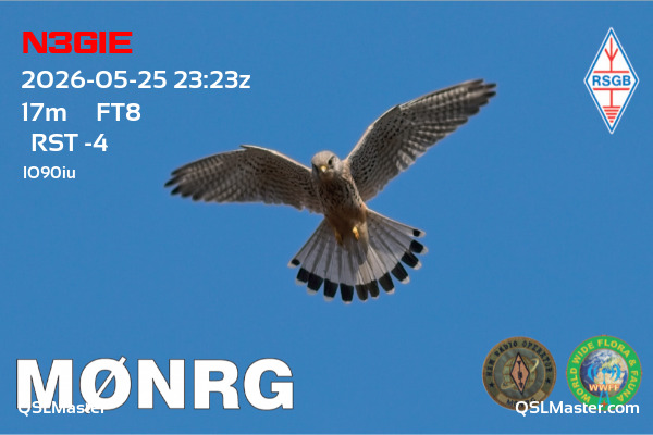 QSL Master Card for M0NRG QSO with N3GIE