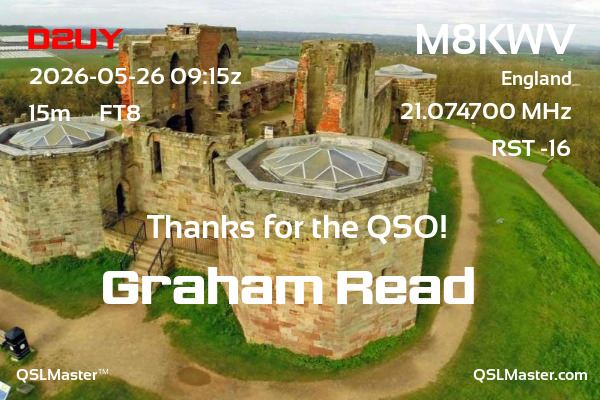 QSL Master Card for M8KWV QSO with D2UY