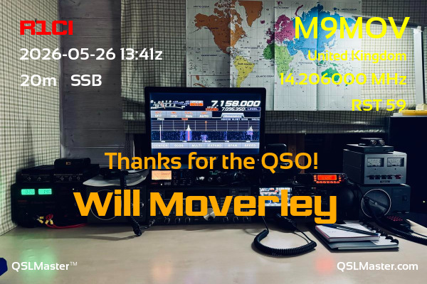 QSL Master Card for M9MOV QSO with R1CI