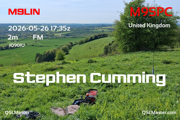 QSL Master Card for M9SPC QSO with M9LIN