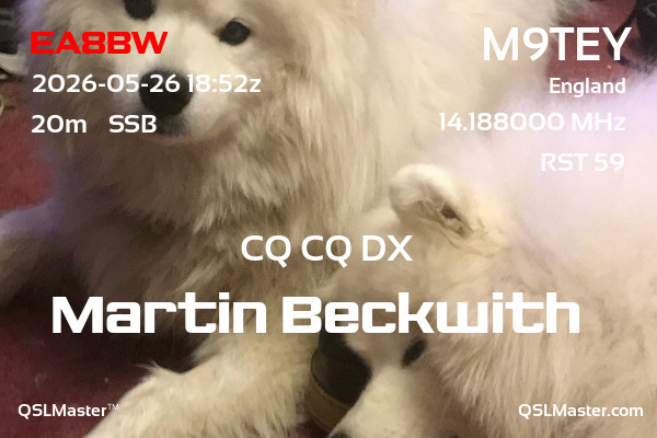 QSL Master Card for M9TEY QSO with EA8BW