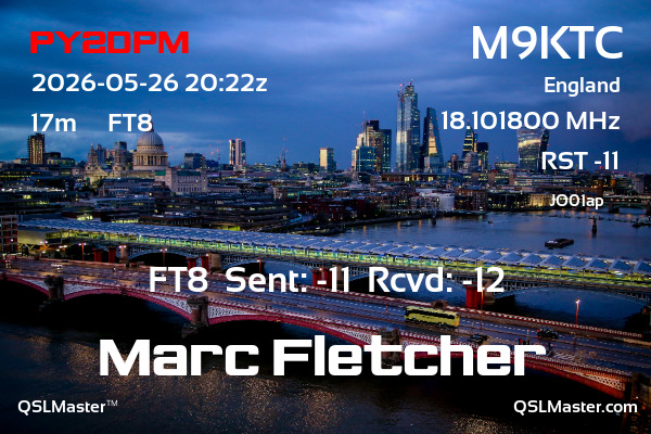QSL Master Card for M9KTC QSO with PY2DPM