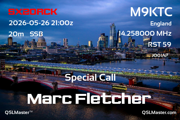 QSL Master Card for M9KTC QSO with SX20RCK