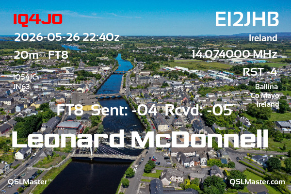 QSL Master Card for EI2JHB QSO with IQ4JO
