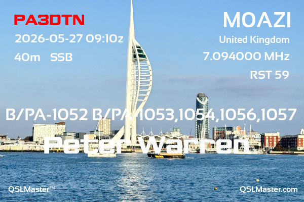 QSL Master Card for M0AZI QSO with PA3DTN