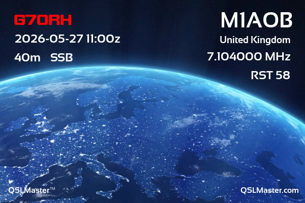 QSL Master Card for M1AOB QSO with G7ORH