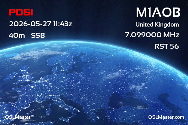 QSL Master Card for M1AOB QSO with PD5I