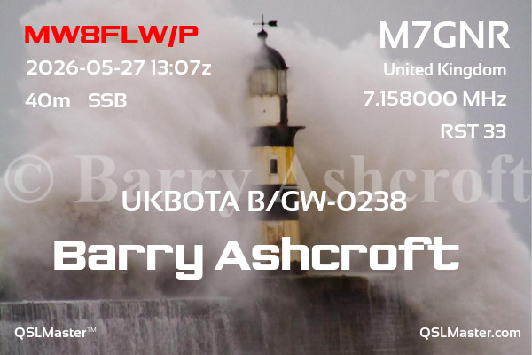 QSL Master Card for M7GNR QSO with MW8FLW/P