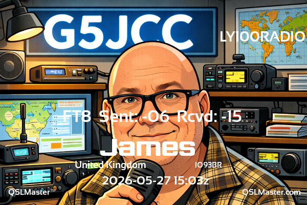 QSL Master Card for G5JCC QSO with LY100RADIO