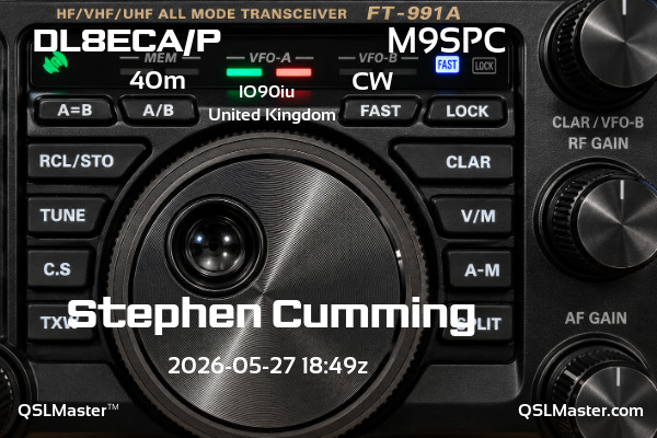 QSL Master Card for M9SPC QSO with DL8ECA/P
