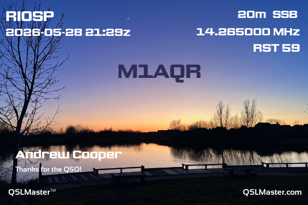 QSL Master Card for M1AQR QSO with RI0SP