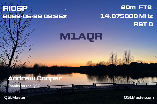 QSL Master Card for M1AQR QSO with RI0SP