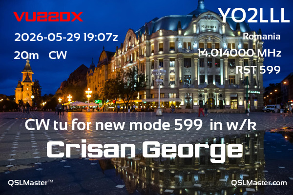 QSL Master Card for YO2LLL QSO with VU22DX