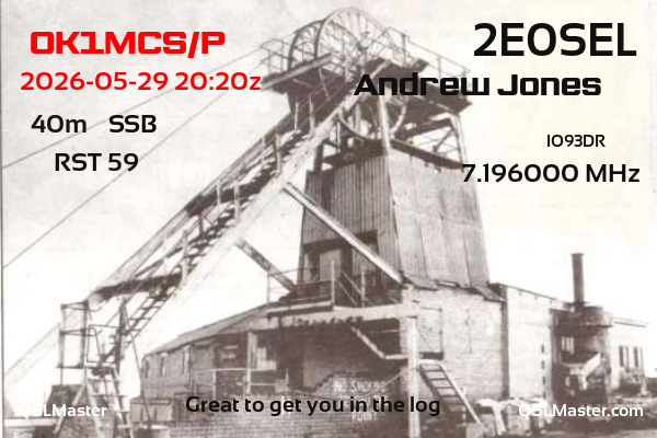 QSL Master Card for 2E0SEL QSO with OK1MCS/P