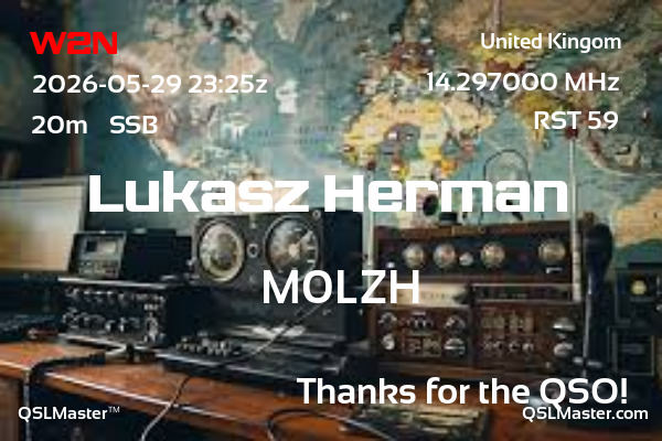 QSL Master Card for M0LZH QSO with W2N
