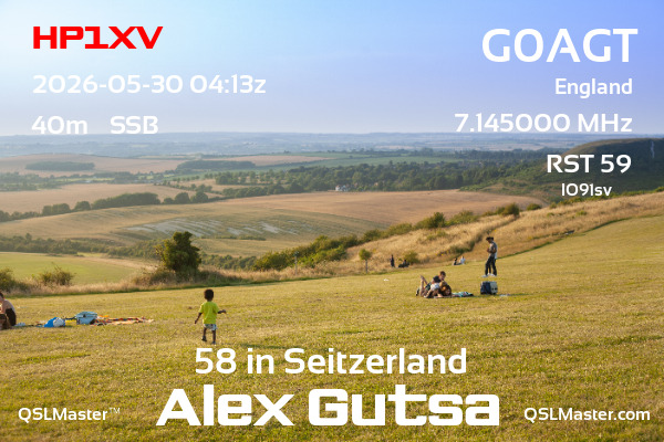 QSL Master Card for G0AGT QSO with HP1XV