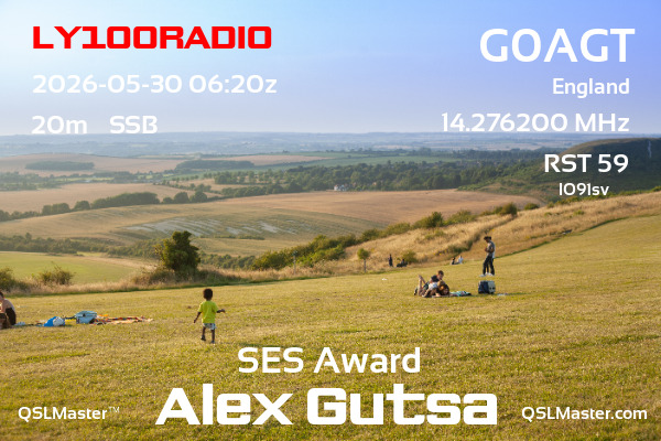 QSL Master Card for G0AGT QSO with LY100RADIO