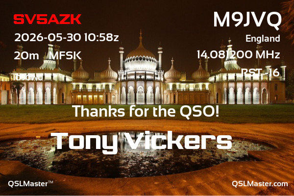 QSL Master Card for M9JVQ QSO with SV5AZK