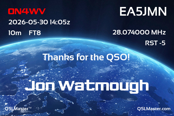QSL Master Card for EA5JMN QSO with ON4WV