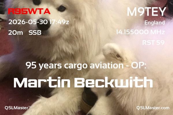 QSL Master Card for M9TEY QSO with R95WTA