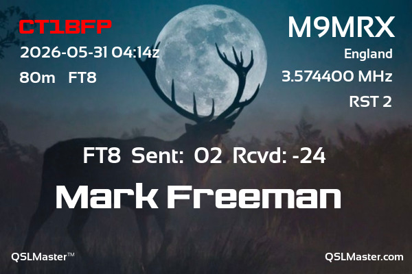 QSL Master Card for M9MRX QSO with CT1BFP