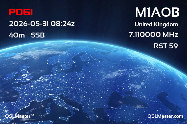 QSL Master Card for M1AOB QSO with PD5I