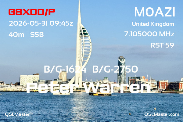 QSL Master Card for M0AZI QSO with G8XDD/P