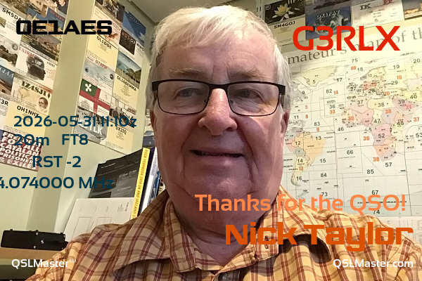 QSL Master Card for G3RLX QSO with OE1AES