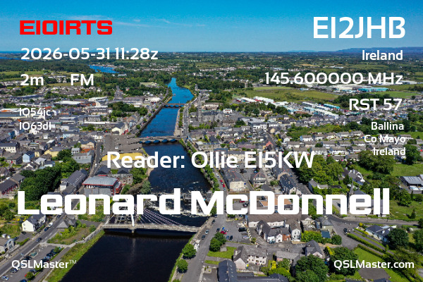 QSL Master Card for EI2JHB QSO with EI0IRTS